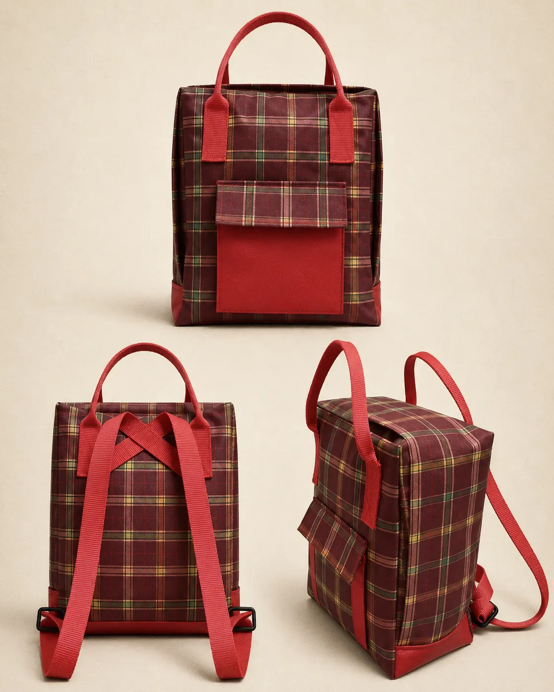 Mochila artesanal extensible con estampado de cómic